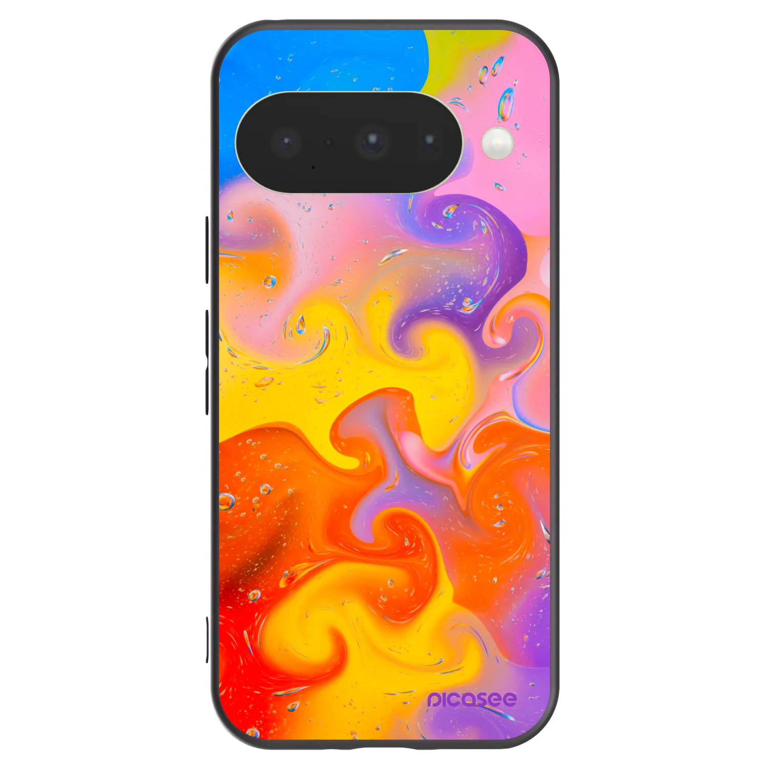 Picasee husă neagră din silicon pentru Google Pixel 10 - Bubbles