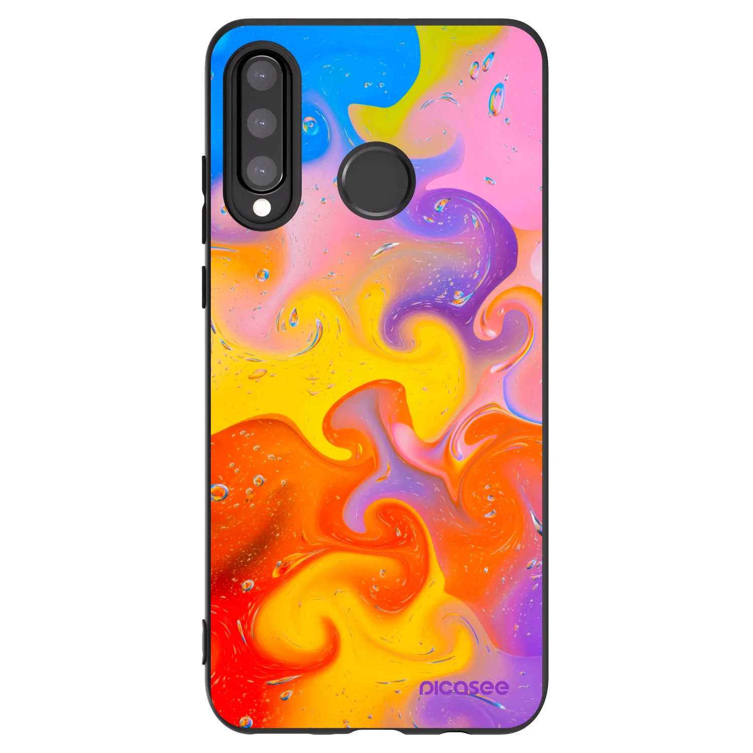 Picasee husă neagră din silicon pentru Huawei P30 Lite - Bubbles