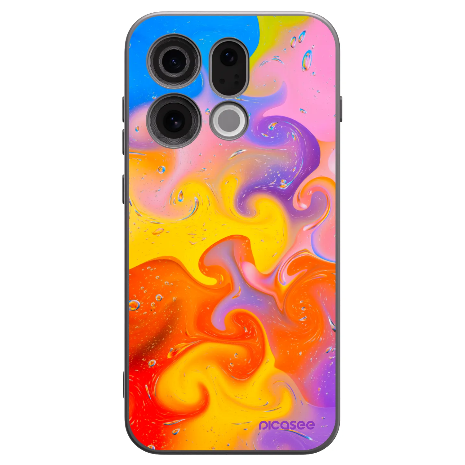 Picasee husă neagră din silicon pentru OPPO Find X9 - Bubbles