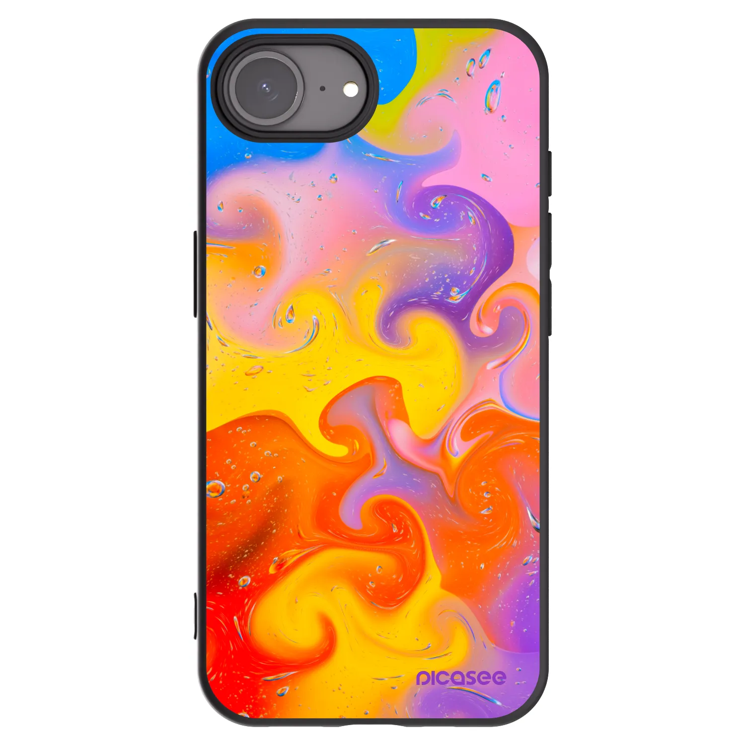 Picasee husă neagră din silicon pentru Apple iPhone 17e - Bubbles