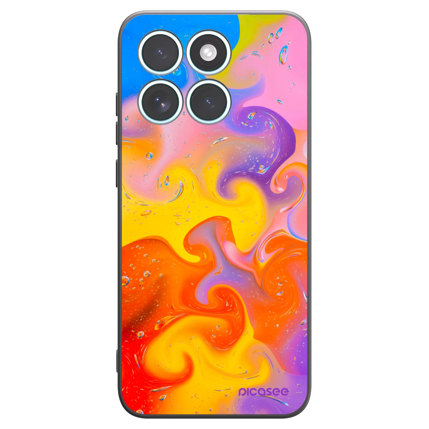 Picasee husă neagră din silicon pentru Motorola Edge 70 Fusion - Bubbles
