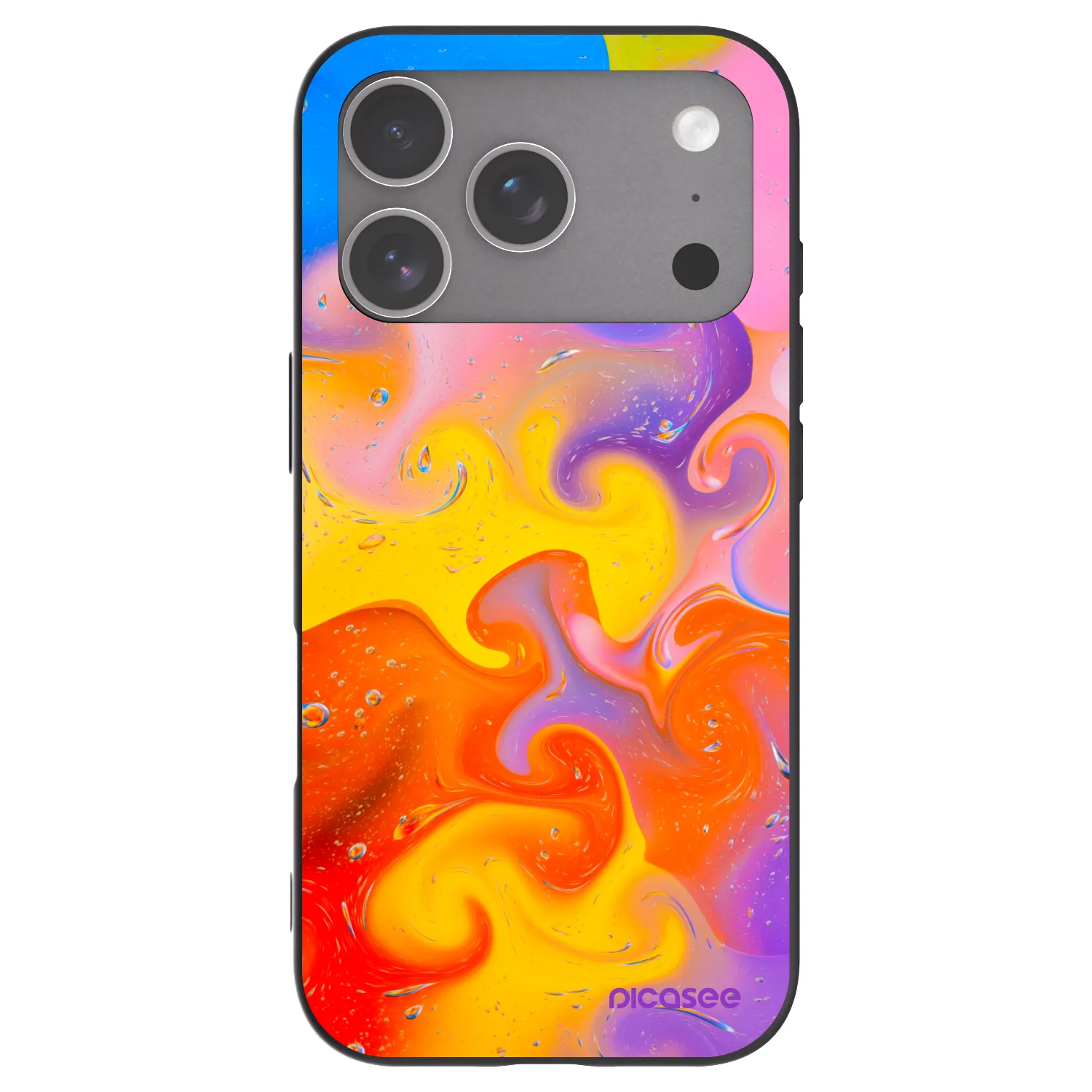 Picasee husă neagră din silicon pentru Apple iPhone 18 Pro - Bubbles