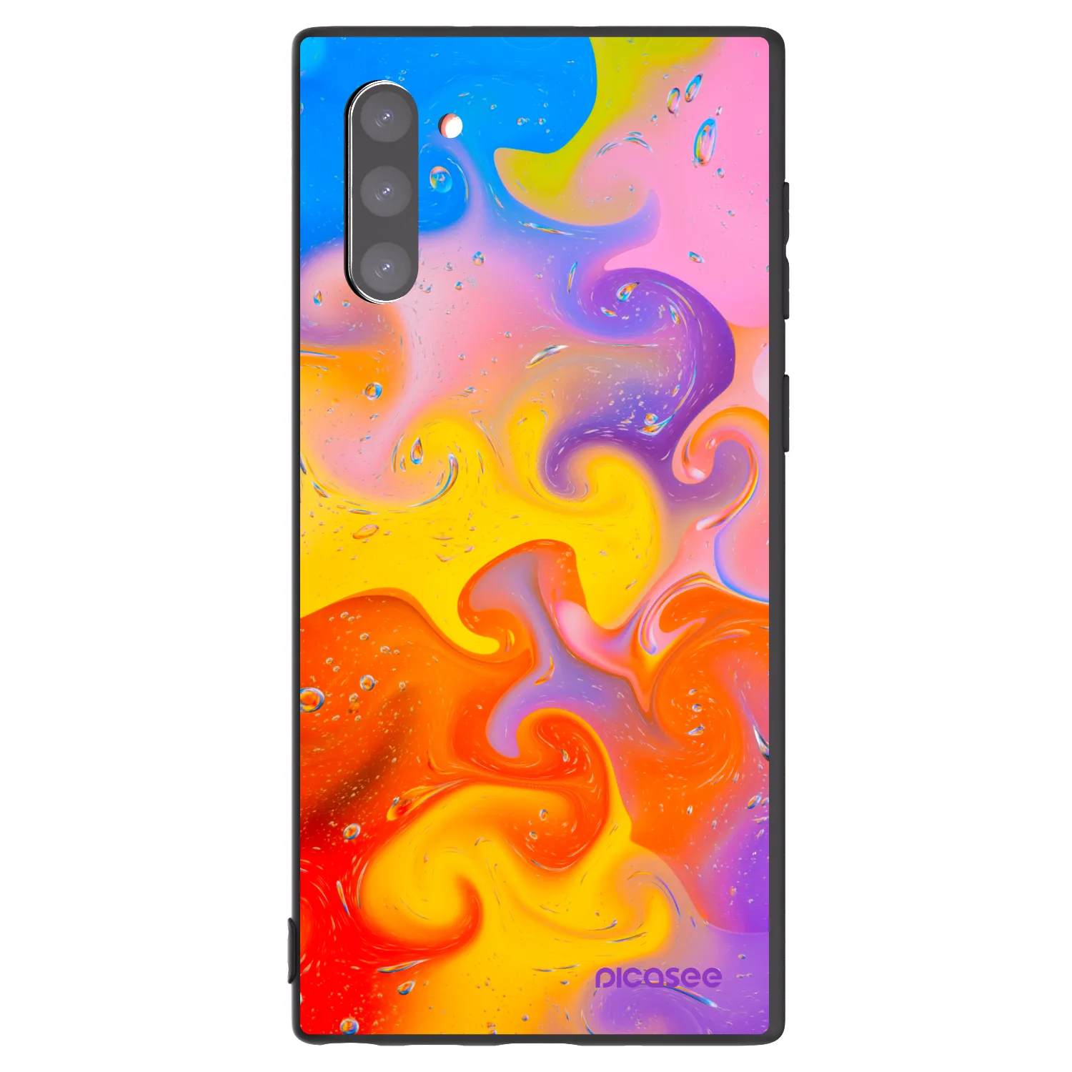 Picasee husă neagră din silicon pentru Samsung Galaxy Note 10 N970F - Bubbles