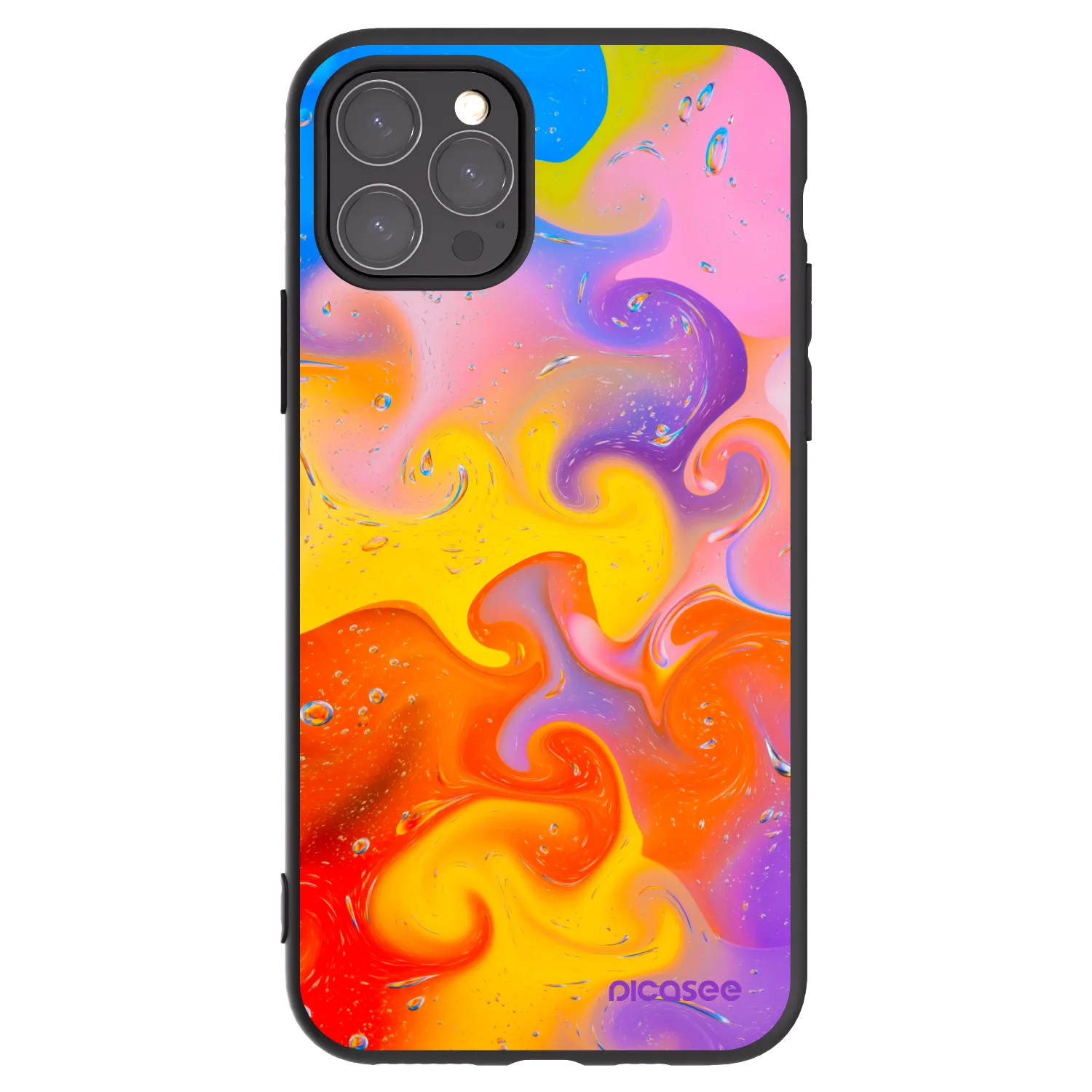 Picasee husă neagră din silicon pentru Apple iPhone 11 Pro - Bubbles