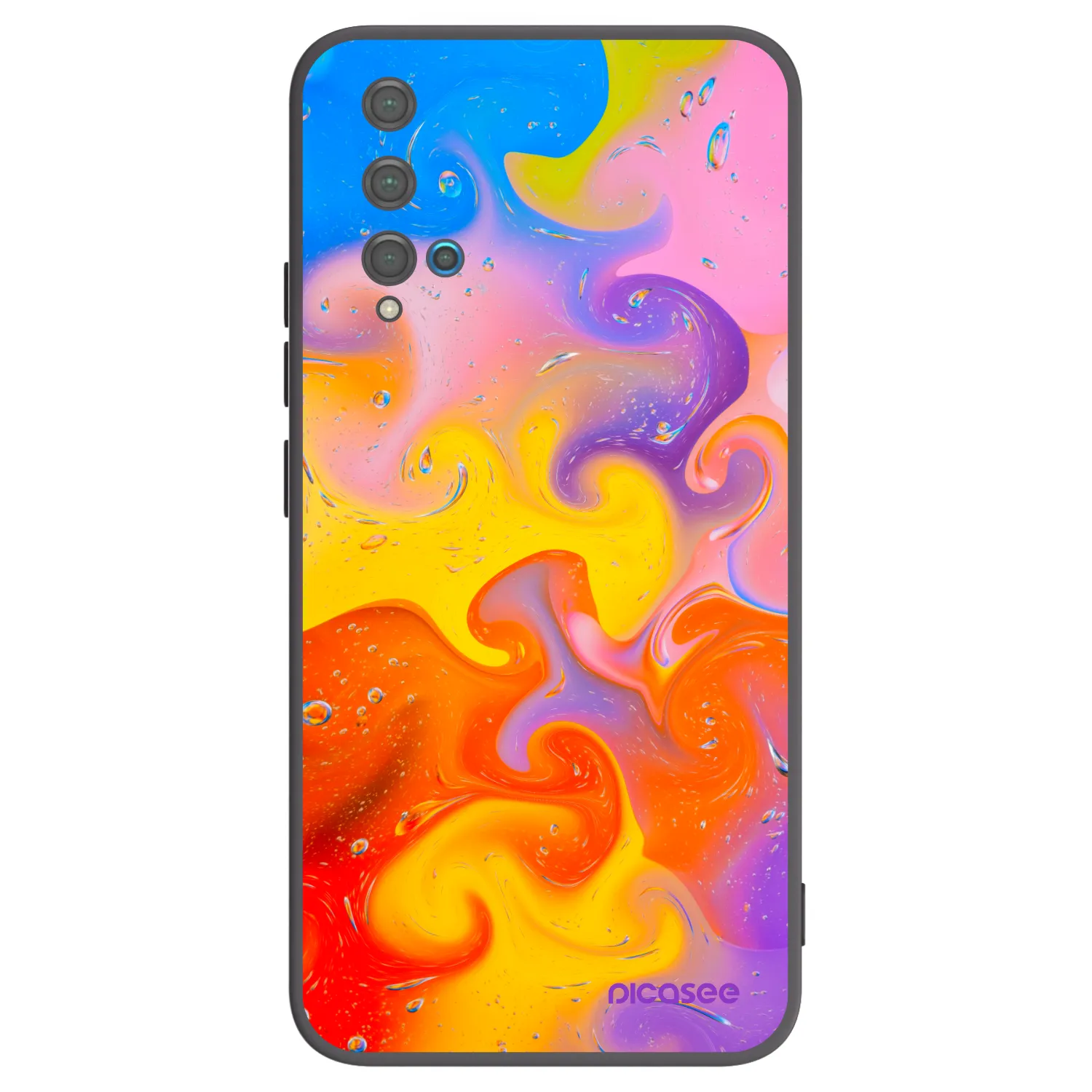 Picasee husă neagră din silicon pentru Huawei Nova 5T - Bubbles