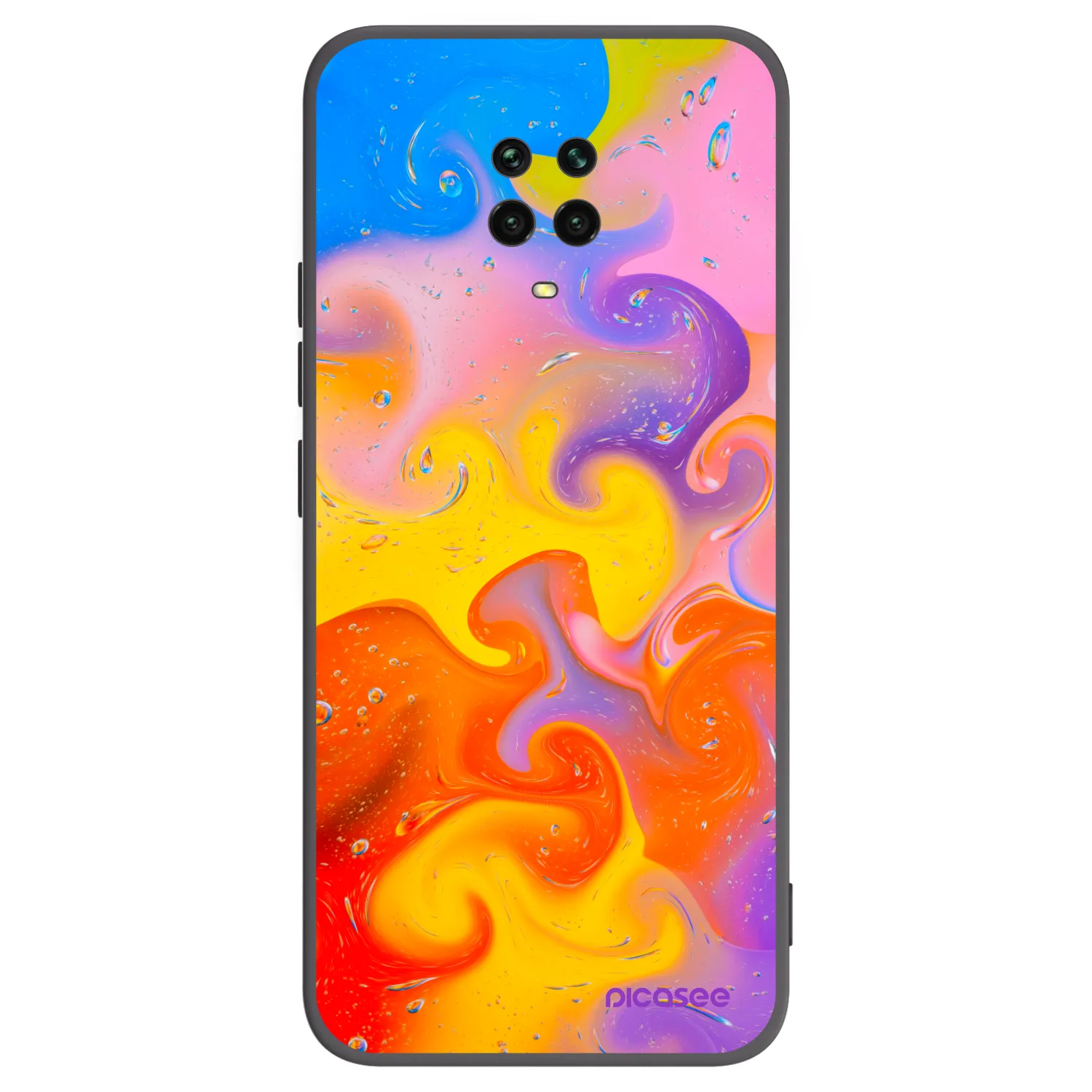 Picasee husă neagră din silicon pentru Xiaomi Redmi Note 9 Pro - Bubbles