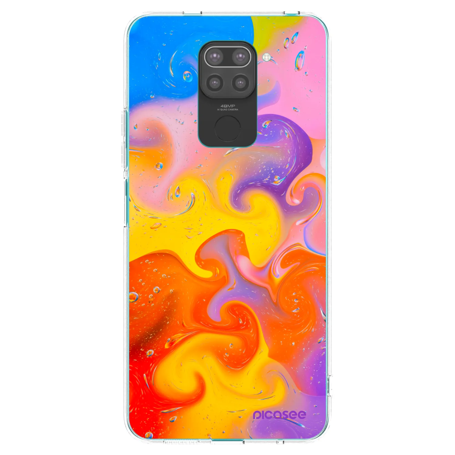 Picasee husă neagră din silicon pentru Xiaomi Redmi Note 9 - Bubbles