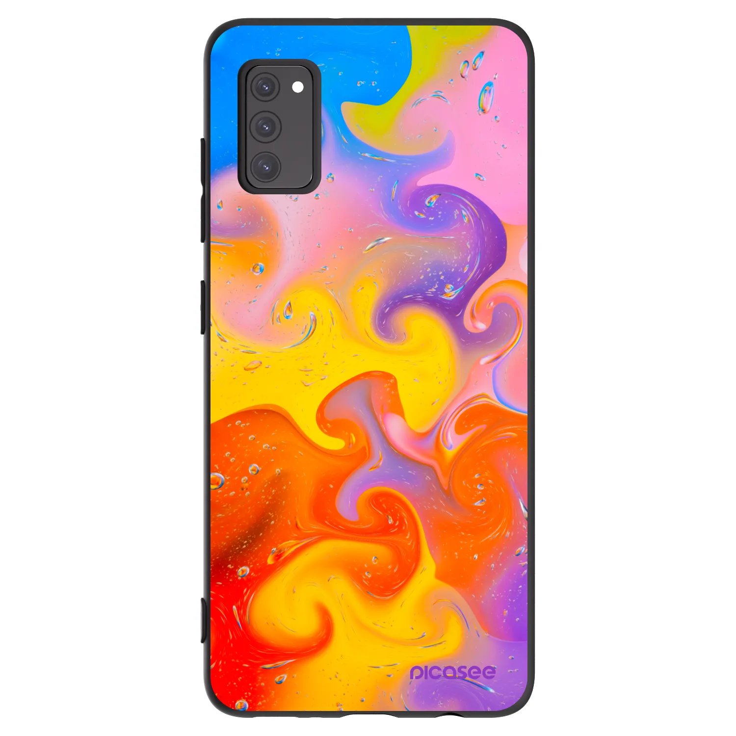 Picasee husă neagră din silicon pentru Samsung Galaxy A41 A415F - Bubbles