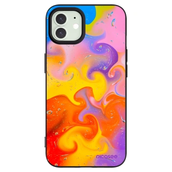 Picasee husă neagră din silicon pentru Apple iPhone 12 Pro - Bubbles