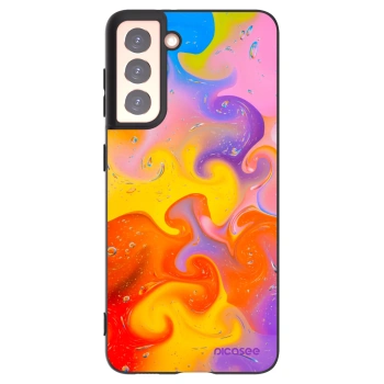 Picasee husă neagră din silicon pentru Samsung Galaxy S21 5G G991B - Bubbles