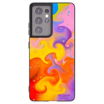Picasee husă neagră din silicon pentru Samsung Galaxy S21 Ultra 5G G998B - Bubbles