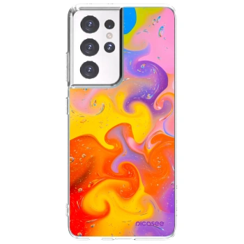 Picasee husă transparentă din silicon pentru Samsung Galaxy S21 Ultra 5G G998B - Bubbles