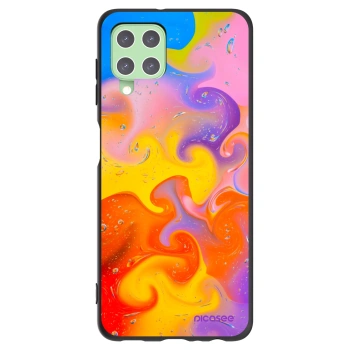 Picasee husă neagră din silicon pentru Samsung Galaxy A22 A225F 4G - Bubbles