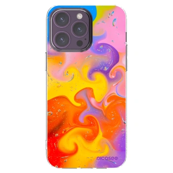 Picasee husă transparentă din silicon pentru Apple iPhone 14 Pro Max - Bubbles
