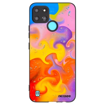 Picasee husă neagră din silicon pentru Realme C21Y - Bubbles