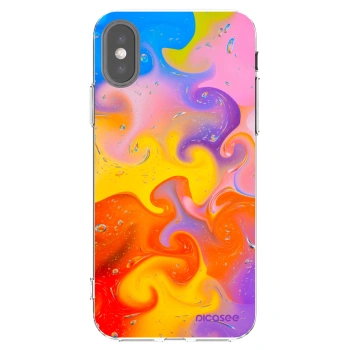 Picasee husă transparentă din silicon pentru Apple iPhone X/XS - Bubbles