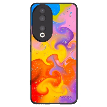 Picasee husă neagră din silicon pentru Honor 90 5G - Bubbles