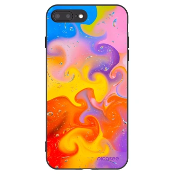 Picasee husă neagră din silicon pentru Apple iPhone 7 Plus - Bubbles
