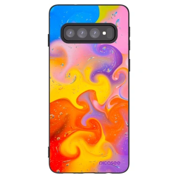 Picasee husă neagră din silicon pentru Samsung Galaxy S10 G973 - Bubbles