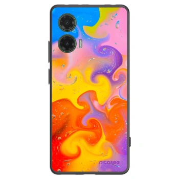 Picasee husă neagră din silicon pentru Motorola Moto G35 5G - Bubbles