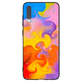 Picasee husă neagră din silicon pentru Samsung Galaxy A70 A705F - Bubbles
