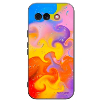 Picasee husă neagră din silicon pentru Google Pixel 10a - Bubbles