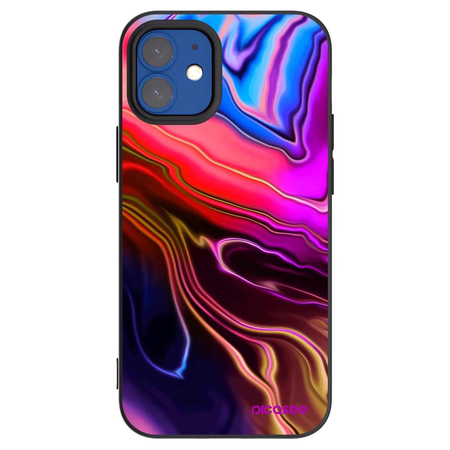 Picasee husă neagră din silicon pentru Apple iPhone 12 mini - Electric