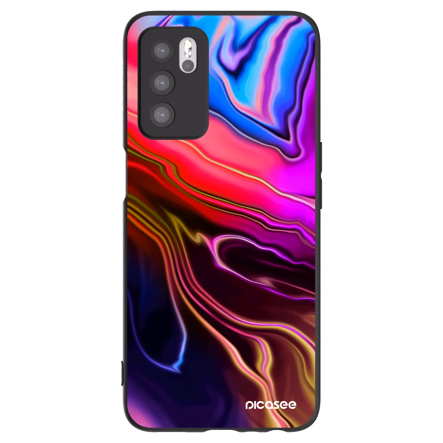Picasee husă neagră din silicon pentru OPPO A16s - Electric