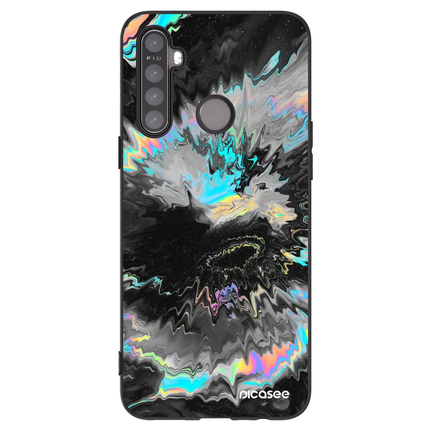 Picasee husă neagră din silicon pentru Realme 5 - Magnetic