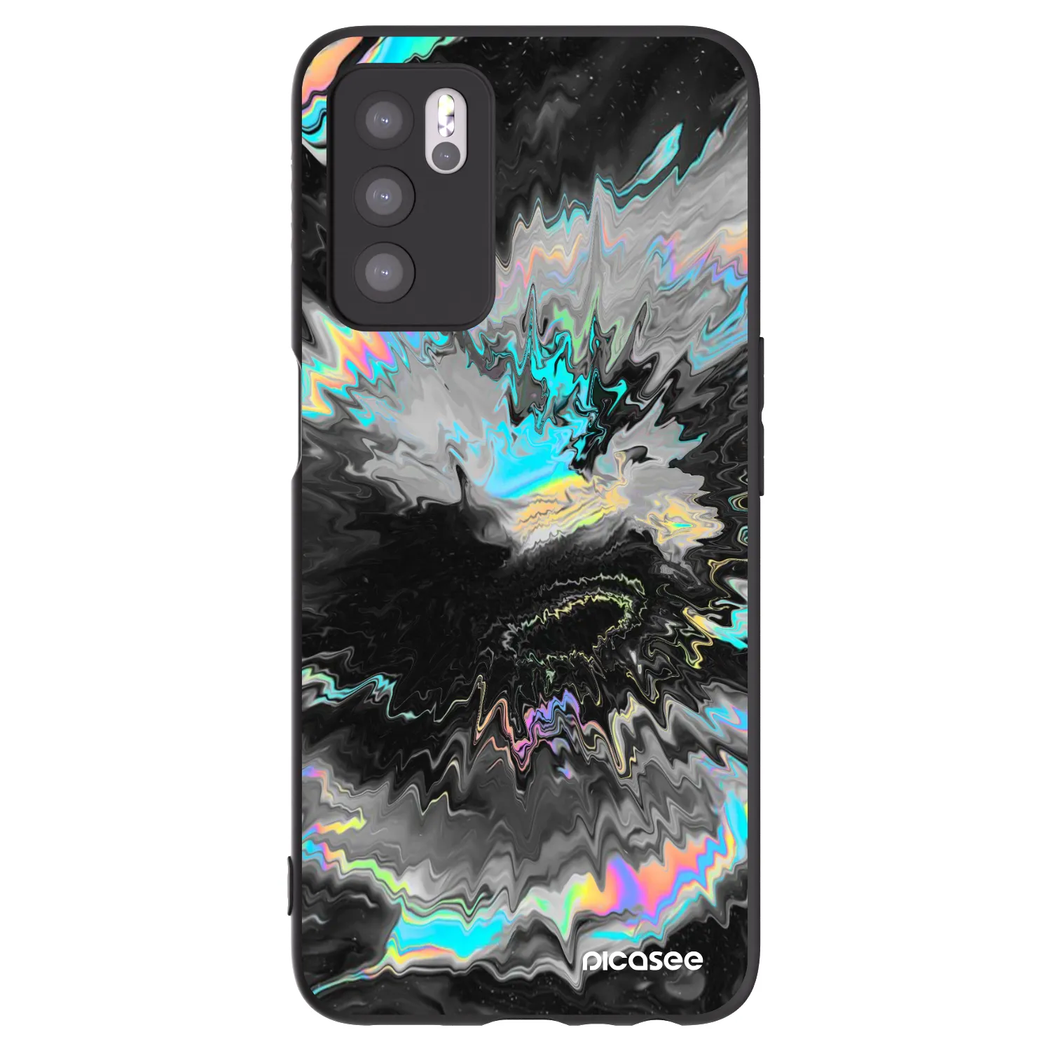 Picasee husă neagră din silicon pentru OPPO A16s - Magnetic