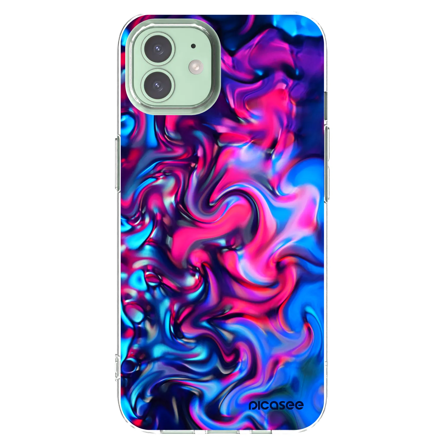 Picasee husă transparentă din silicon pentru Apple iPhone 12 - Redlight