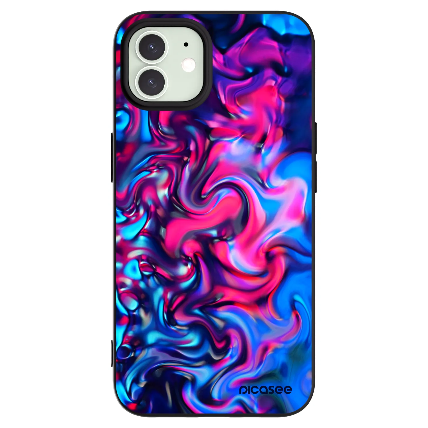 Picasee husă neagră din silicon pentru Apple iPhone 12 Pro - Redlight
