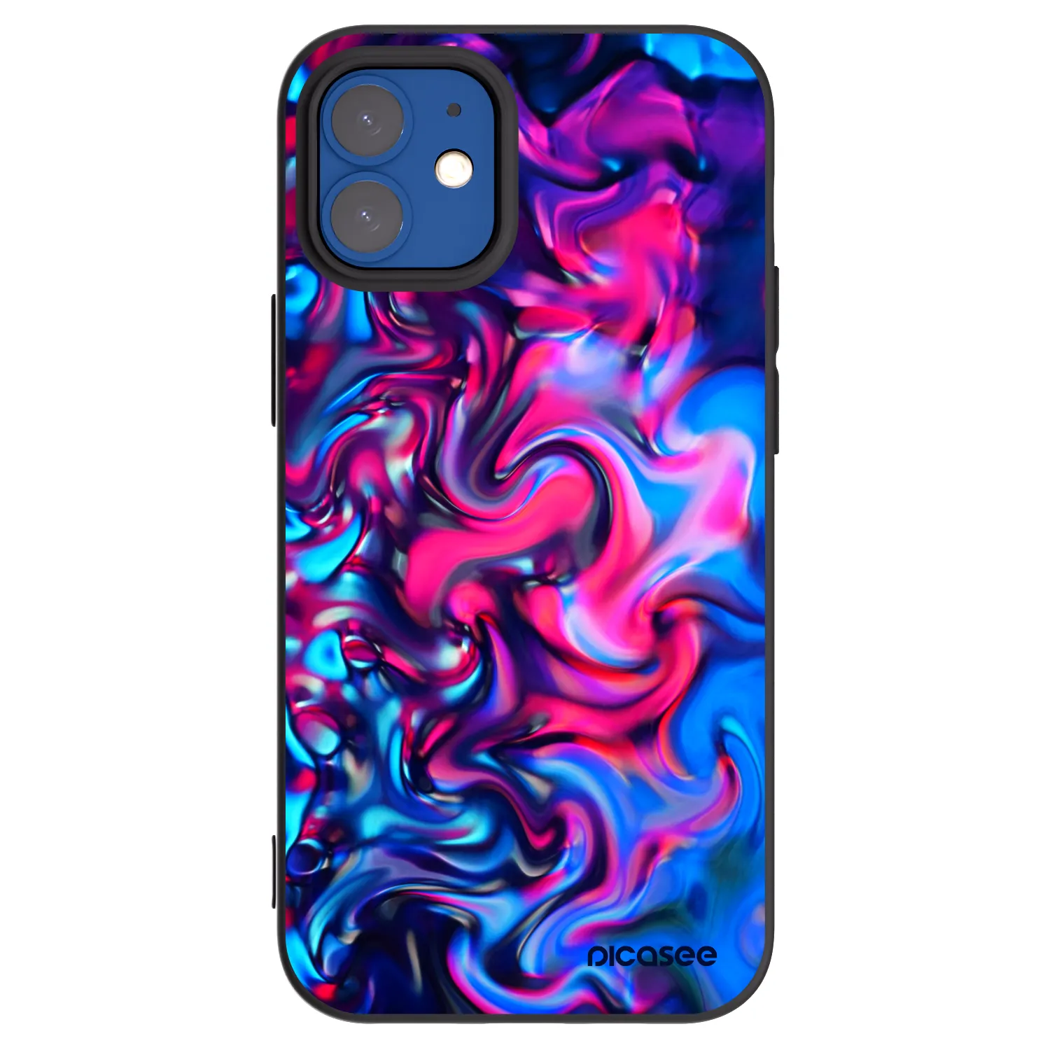 Picasee husă neagră din silicon pentru Apple iPhone 12 mini - Redlight