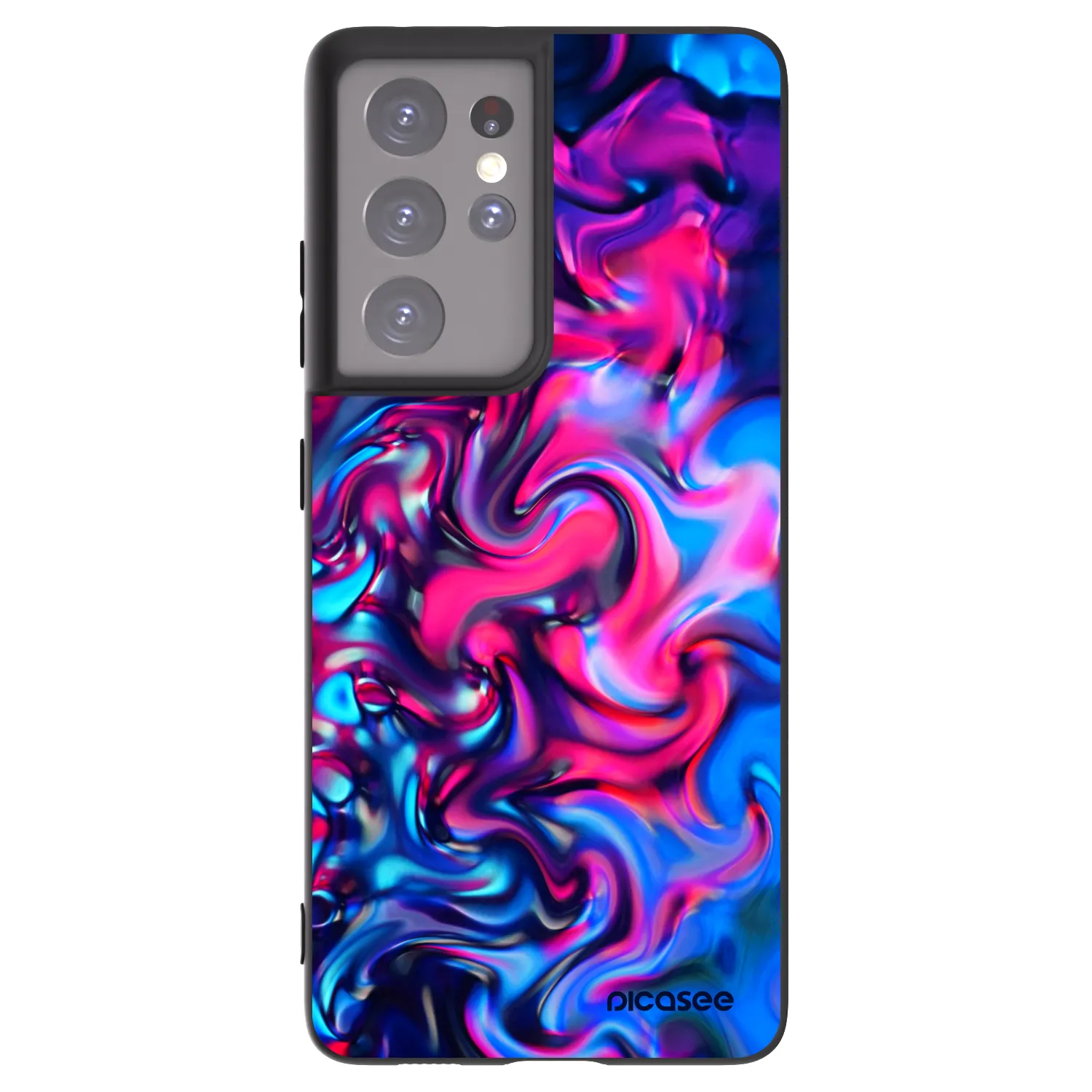 Picasee husă neagră din silicon pentru Samsung Galaxy S21 Ultra 5G G998B - Redlight