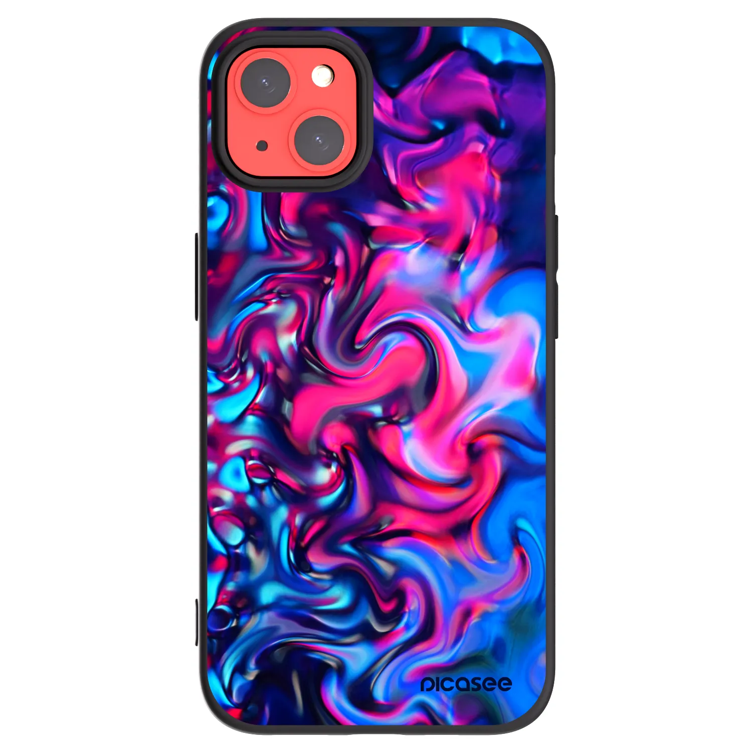 Picasee husă neagră din silicon pentru Apple iPhone 13 - Redlight