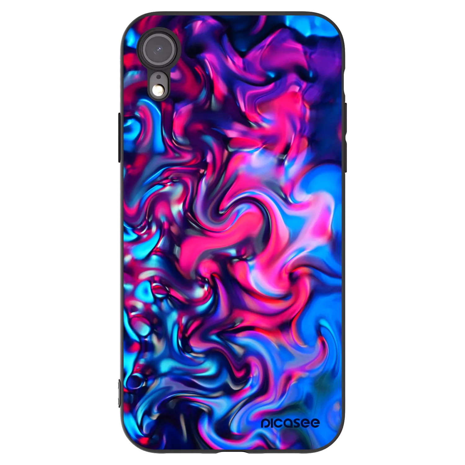Picasee husă neagră din silicon pentru Apple iPhone XR - Redlight