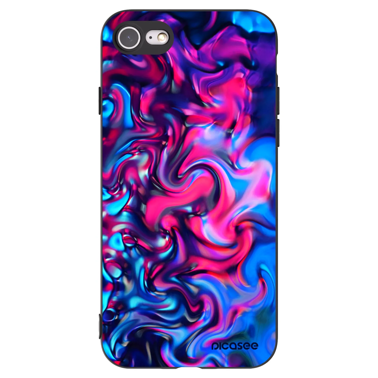 Picasee husă neagră din silicon pentru Apple iPhone 8 - Redlight