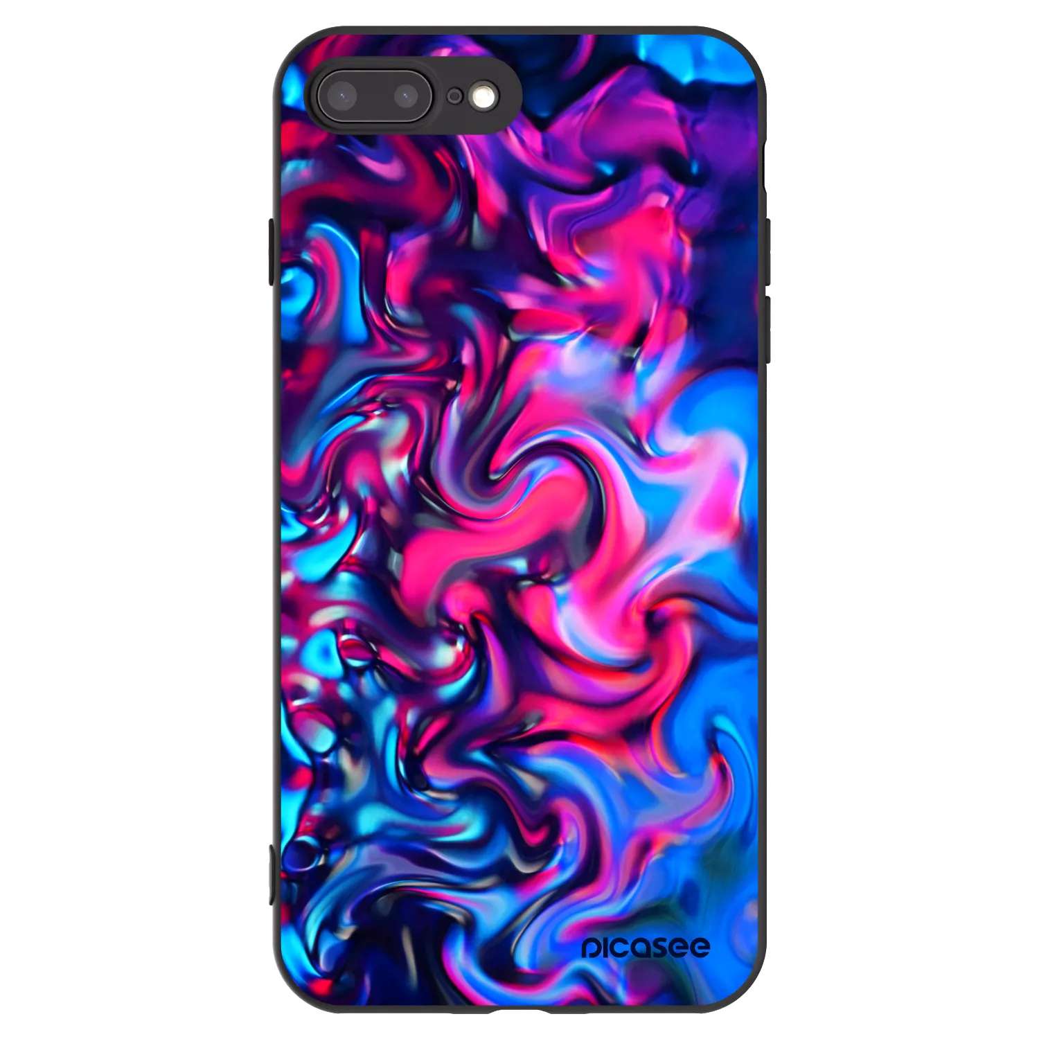 Picasee husă neagră din silicon pentru Apple iPhone 8 Plus - Redlight