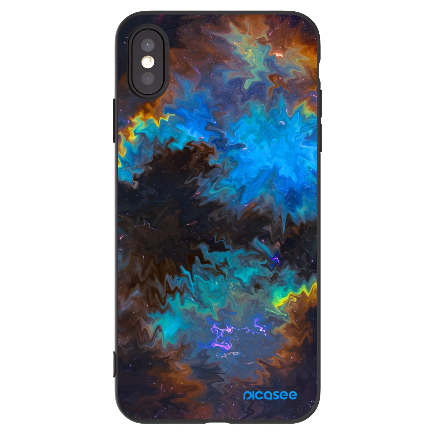 Picasee husă neagră din silicon pentru Apple iPhone XS Max - Space