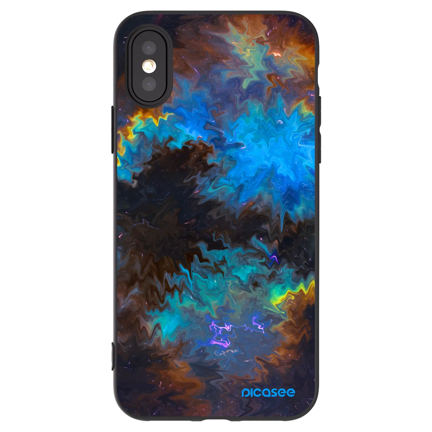 Picasee husă neagră din silicon pentru Apple iPhone X/XS - Space