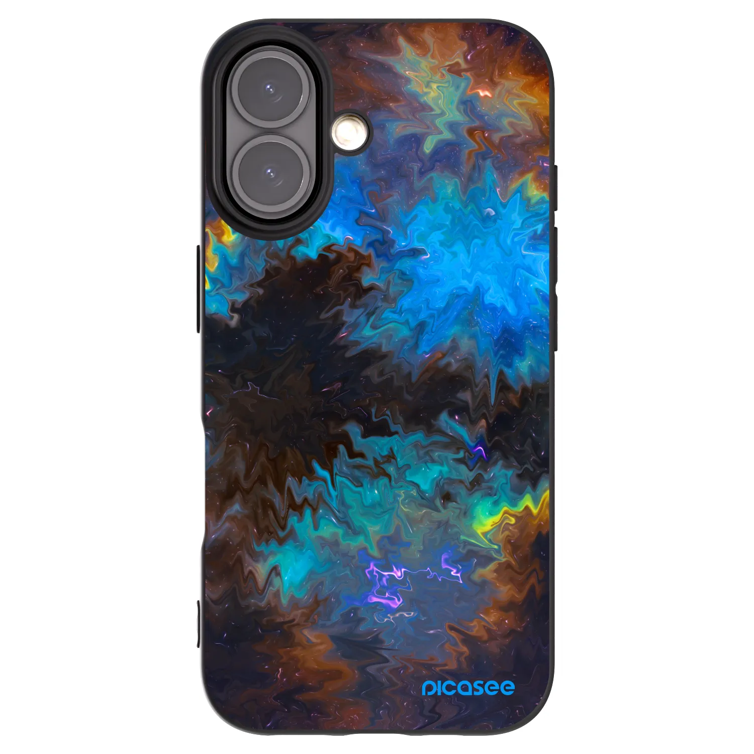 Picasee husă neagră din silicon pentru Apple iPhone 16 - Space