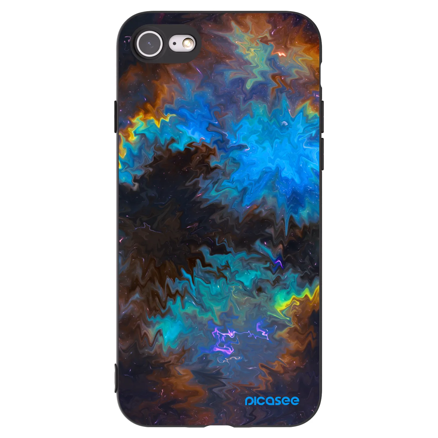 Picasee husă neagră din silicon pentru Apple iPhone 8 - Space