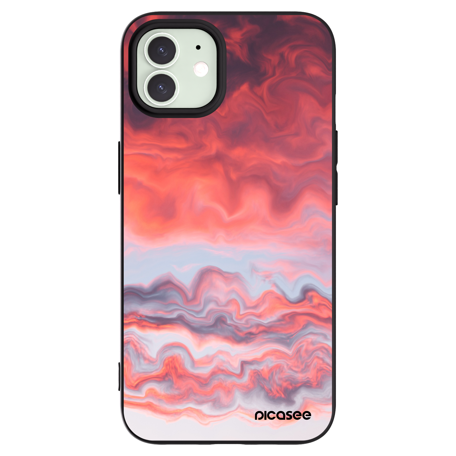 Picasee husă neagră din silicon pentru Apple iPhone 12 Pro - Sunset