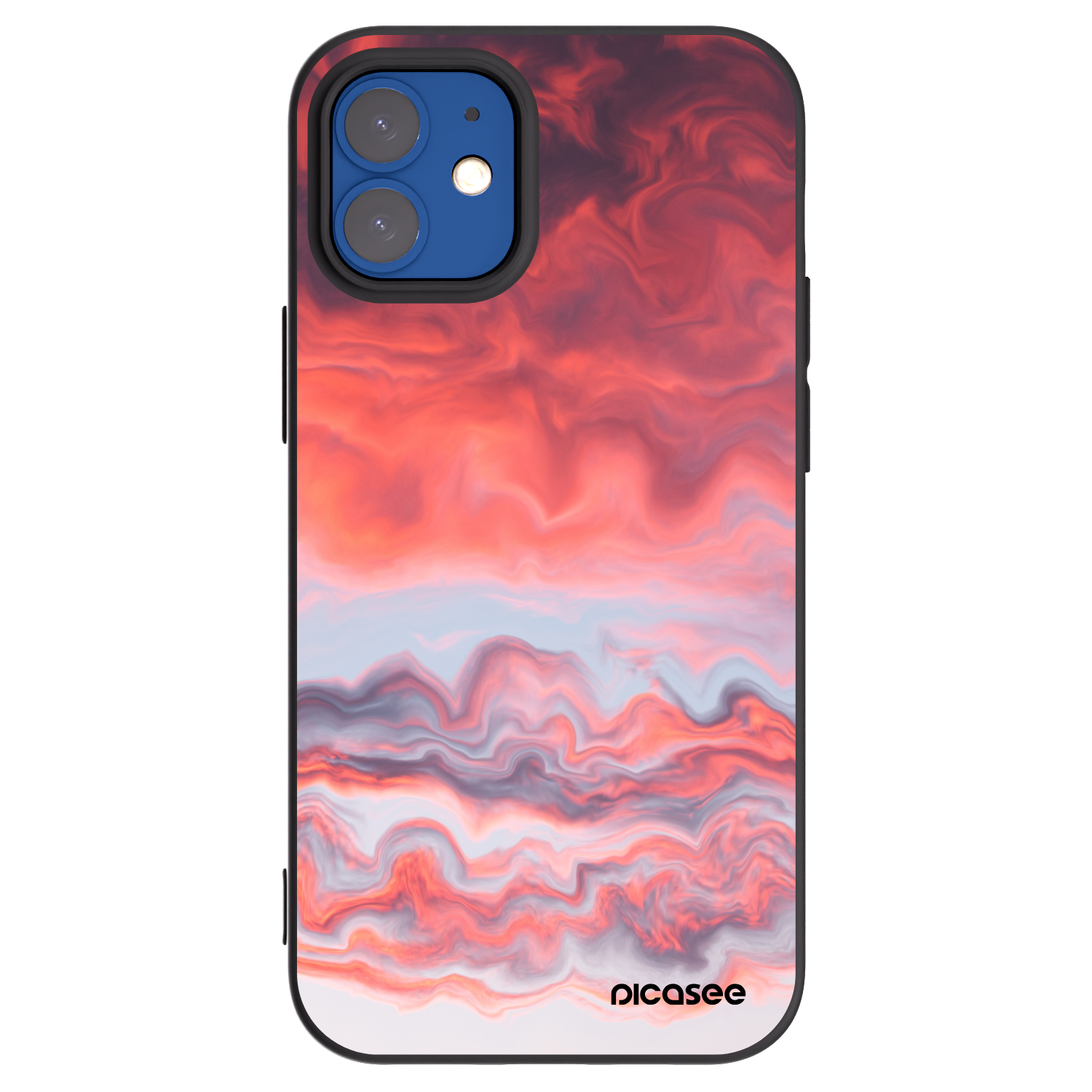 Picasee husă neagră din silicon pentru Apple iPhone 12 mini - Sunset