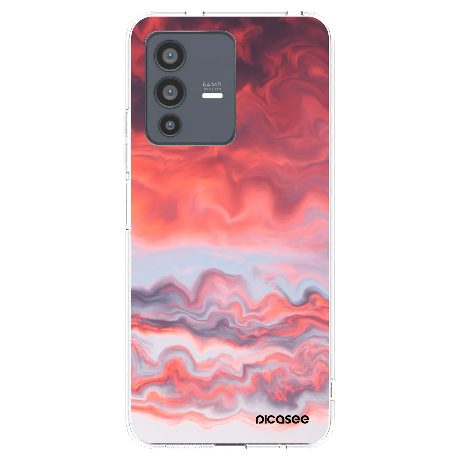 Picasee husă transparentă din silicon pentru Vivo V23 5G - Sunset