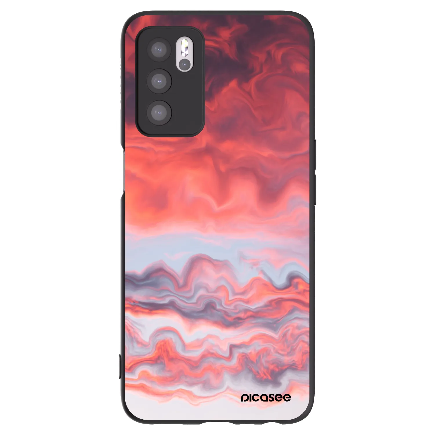 Picasee husă neagră din silicon pentru OPPO A16s - Sunset
