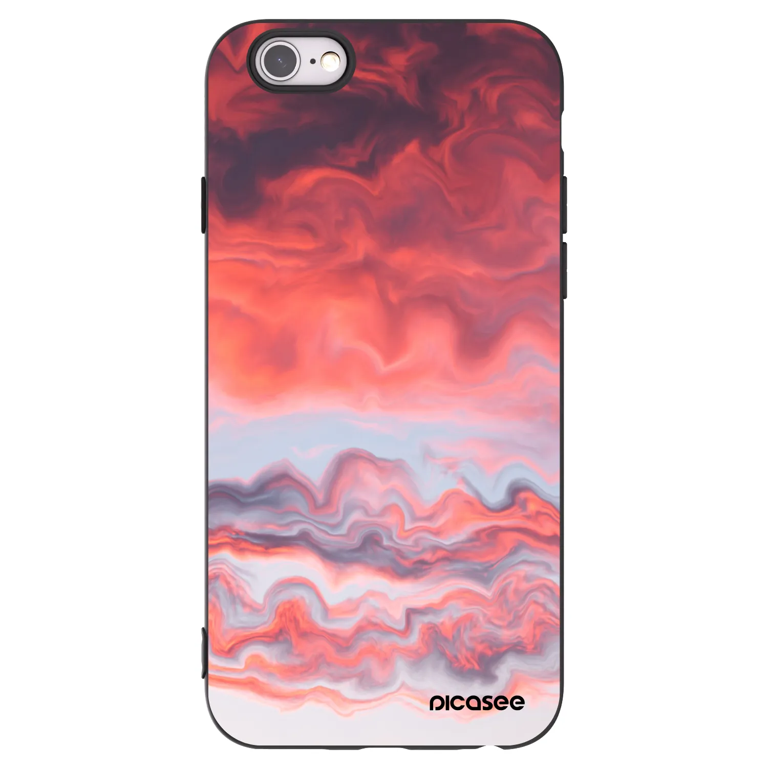 Picasee husă neagră din silicon pentru Apple iPhone 6/6S - Sunset
