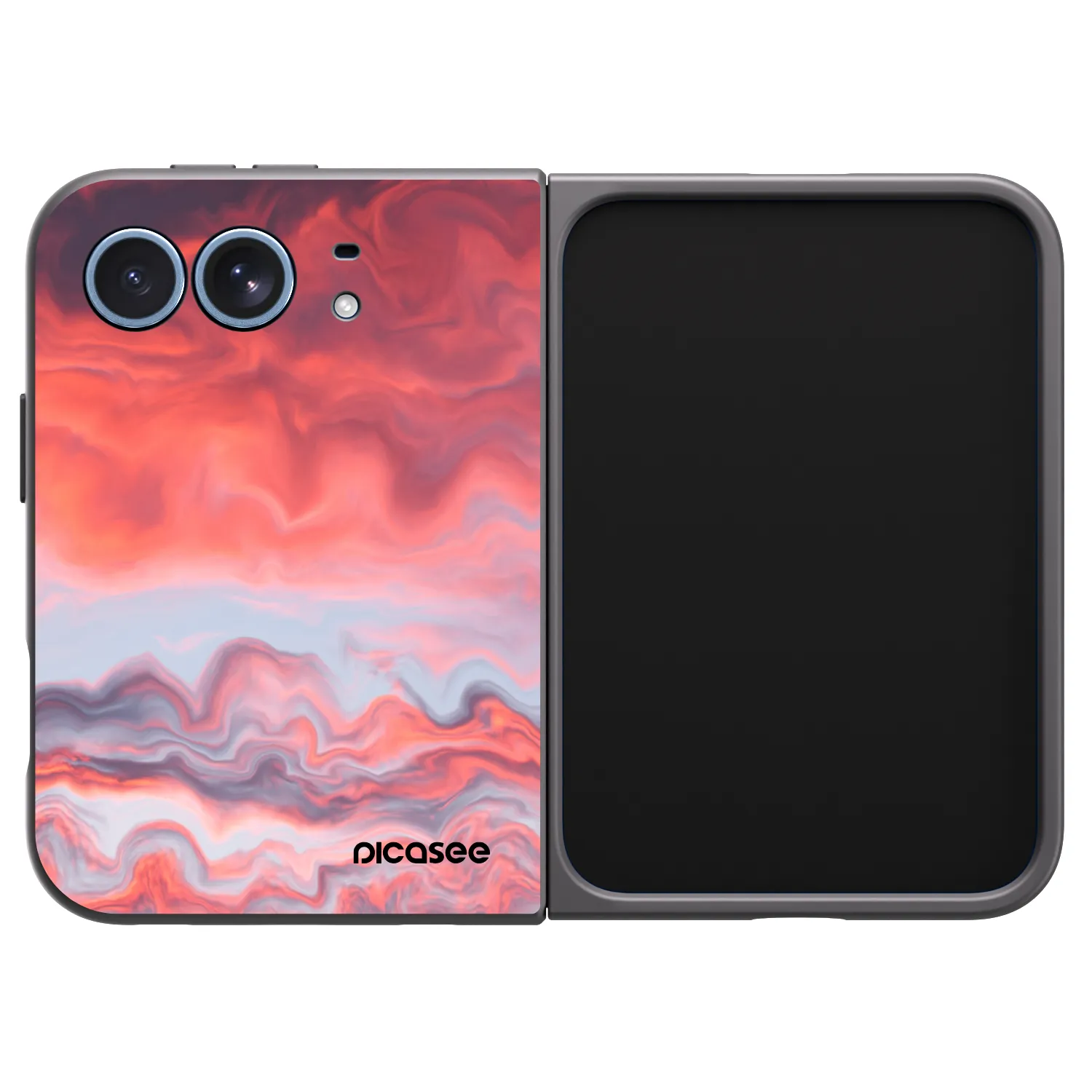 Picasee husă neagră din silicon pentru Apple iPhone Duo - Sunset