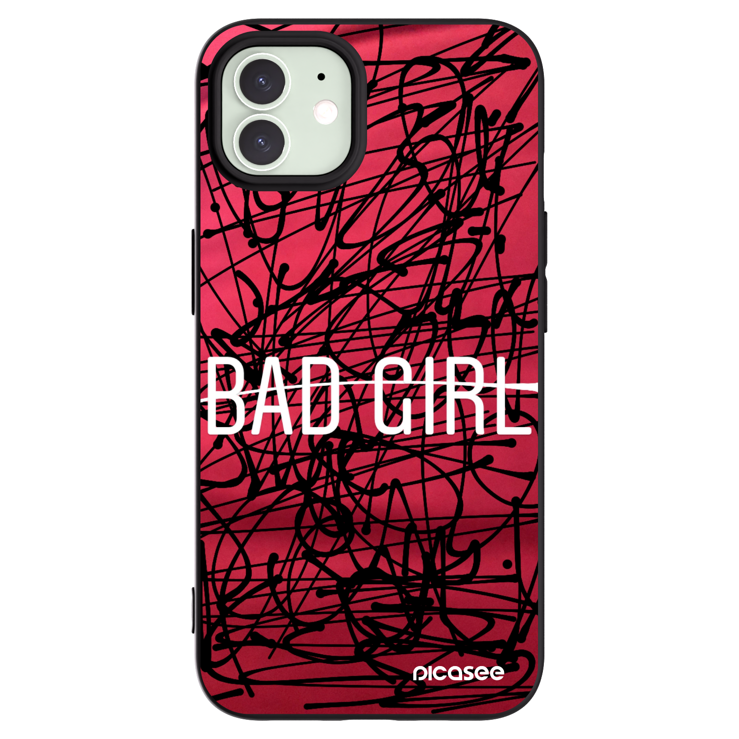 Picasee husă neagră din silicon pentru Apple iPhone 12 - Bad girl