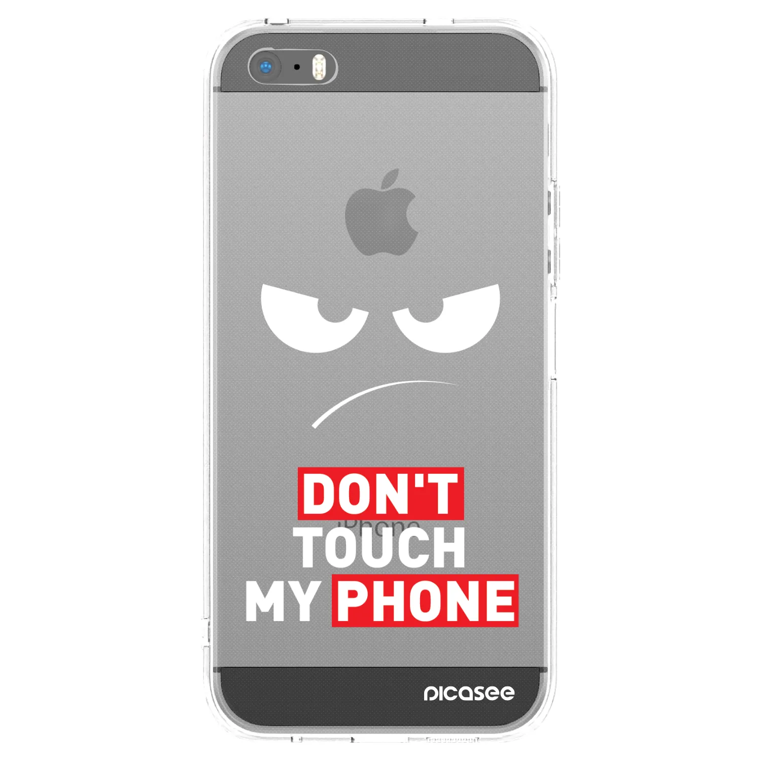 Picasee husă transparentă din silicon pentru Apple iPhone 5/5S/SE - Angry Eyes - Transparent